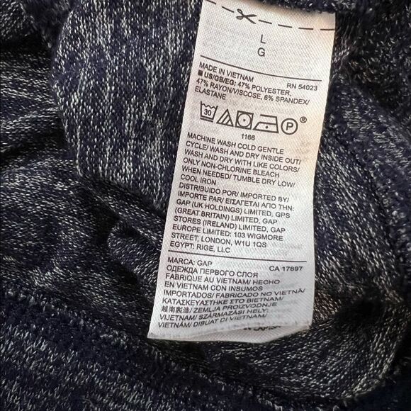 GAP MATERNITY Blue Soft Long Sleeve Long Fit Pullover Zipper Detail Top L - Picture 8 of 8